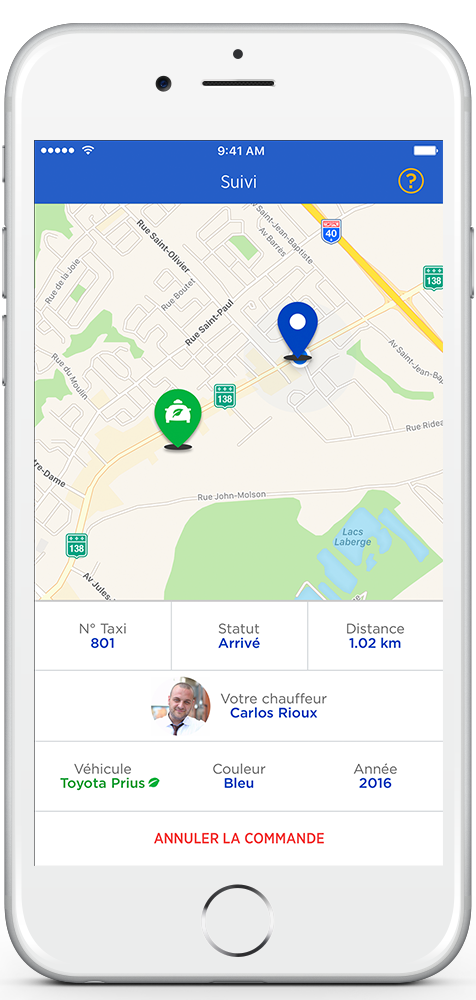 Fonctionnalit&eacute;s de l'application Taxi Coop